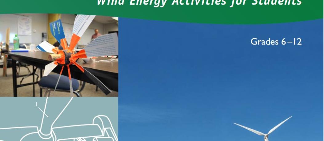 Screenshot of WindWise Curriculum front page (images of wind turbines)