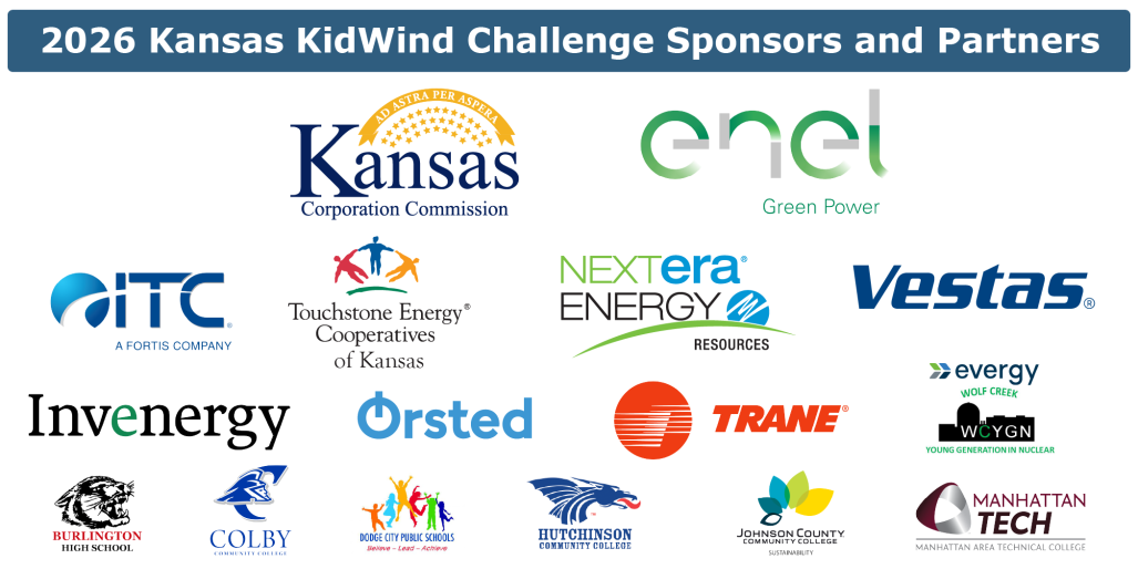 Image showing logos for all 2026 KidWind Challenge sponsors and partners