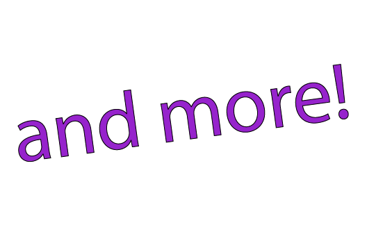 Blank background with the words "and more!"
