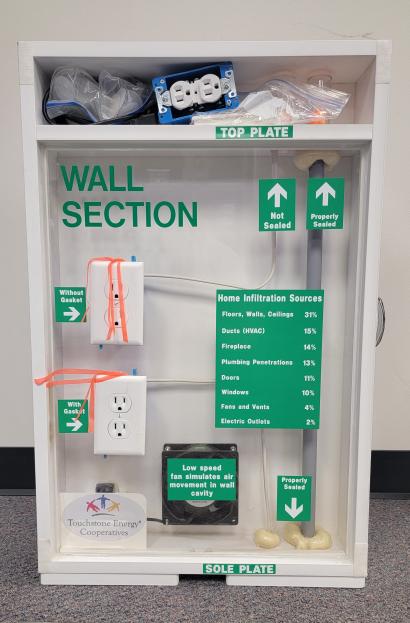comparison of wall section using gaskets in white box
