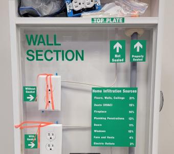 comparison of wall section using gaskets in white box