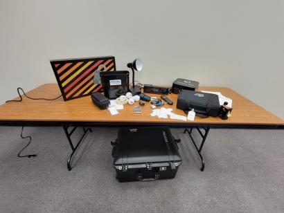 equipment placed on table