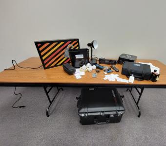 equipment placed on table