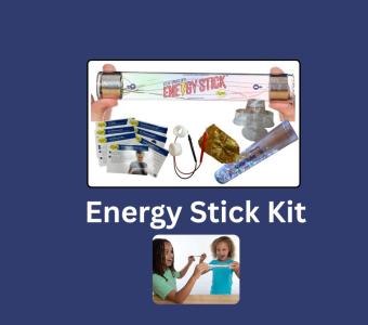 students using both hands to hold light up energy stick